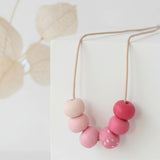 Pink Long Bead Necklace – Colourful Minimalist Adjustable Jewellery