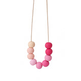 Pink Long Bead Necklace – Colourful Minimalist Adjustable Jewellery