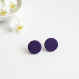 purple plum stud earrings lifestyle handmade at lottie of london 