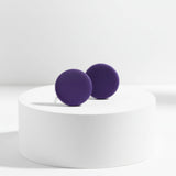 purple plum small clay stud earrings handmade at lottie of london 