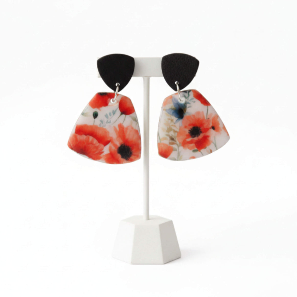 Poppy Drop Earrings for Women Floral Print | Limited Edition