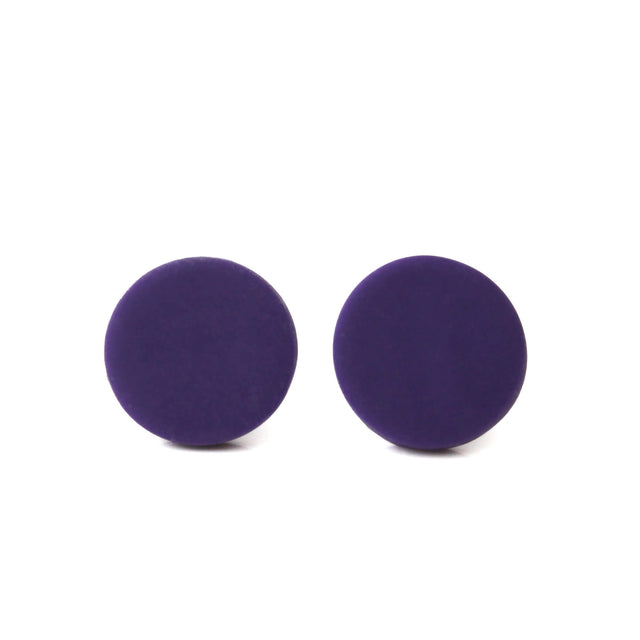 plum purple large stud earrings handmade at lottie of london 
