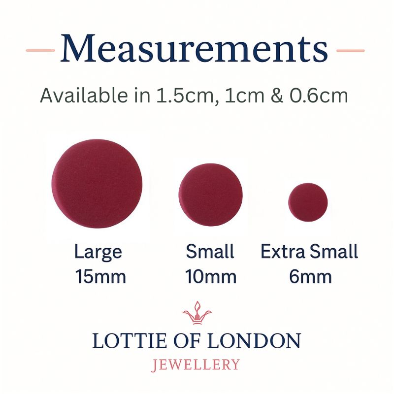 red berry stud earring sizes - handmade at Lottie Of London Jewellery