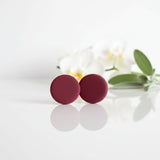 red berry clay stud earrings - handmade at Lottie Of London Jewellery