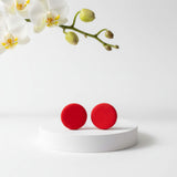 vibrant red clay stud earrings handmade at Lottie of London