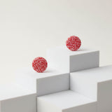 Red & White Pattern Stud Earrings | Minimalist Clay Studs