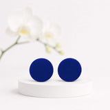 Royal Blue Stud Earrings | Minimalist Handmade Clay Jewellery
