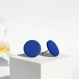 Royal Blue Stud Earrings | Minimalist Handmade Clay Jewellery