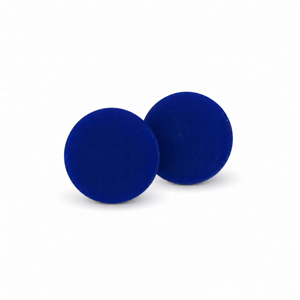 Royal Blue Stud Earrings | Minimalist Handmade Clay Jewellery