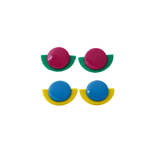Semi Circle Statement Stud Earrings | Art Deco Colour Pop Jewellery