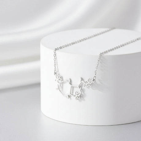 Serotonin Molecule Necklace for Women on plinth - Lottie Of London Jewellery
