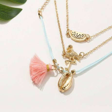 Summer layered bracelet set close up at lottie of london