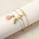 Summer boho layered bracelet set at lottie of london