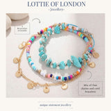 Summer boho stacking bracelets infographics at Lottie of London