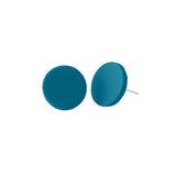 teal blue clay stud earrings -handmade at lottie of london jewellery