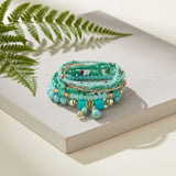 turquoise boho bracelet stack at Lottie of London