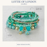 turquoise beaded bracelet stack infographics at Lottie of London