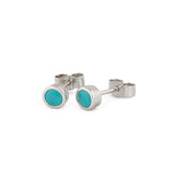 turquoise sterling silver small stud earrings handmade at lottie of london 