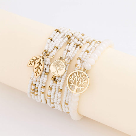 White and bronze stacking bracelet - Lottie Of London Jewellery