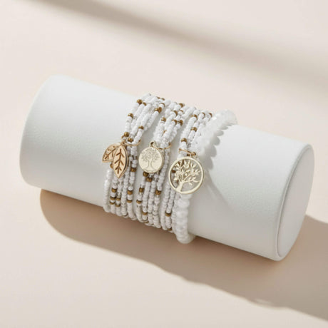 white and bronze stacking bracelet - Lottie Of London Jewellery