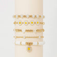 white daisy bracelet stack - lottie of london jewellery uk