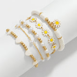 white daisy bracelet stack at lottie of london uk
