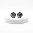 animal print stud earrings, handmade clay jewellery at Lottie of London, lifestyle image
