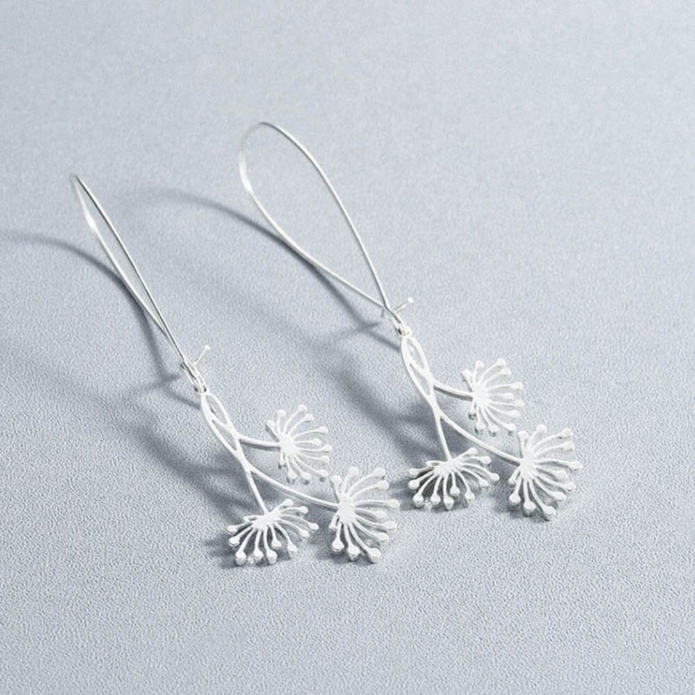 Dandelion wishes dangle earrings for women | Floral jewellery at Lottie Of London
