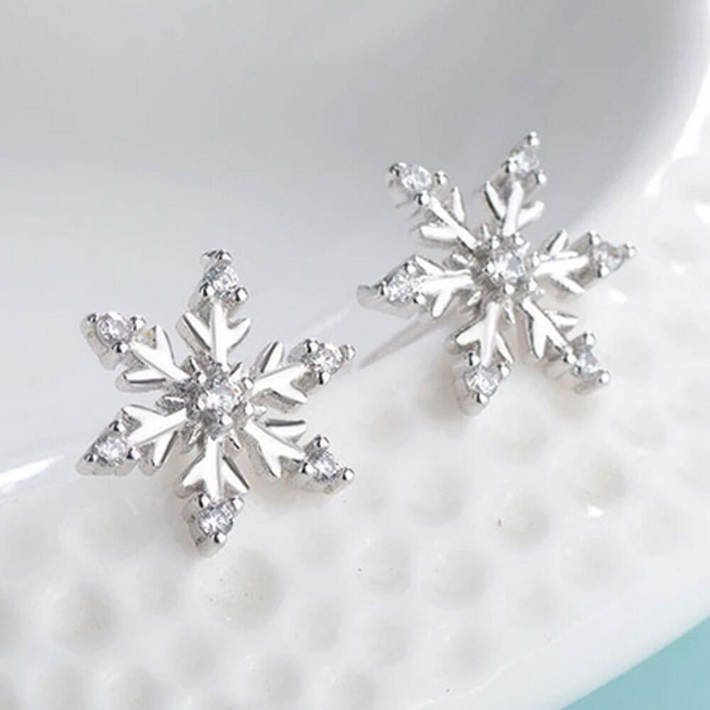 NEEKEP Christmas Snowflake Stud Earrings – CZ Sparkle Earrings For Women, Gift Set - View #7