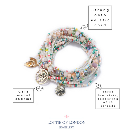 White Boho Stacking Bracelets | Multi Strand Bracelet