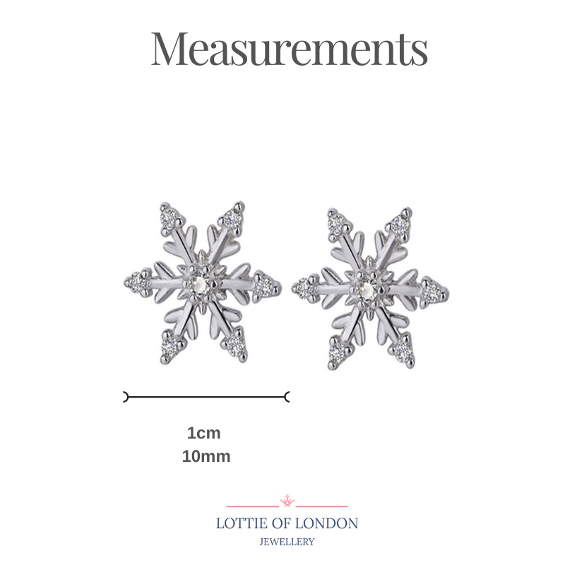 Snowflake stud earrings for women | Christmas gifts and stocking fillers