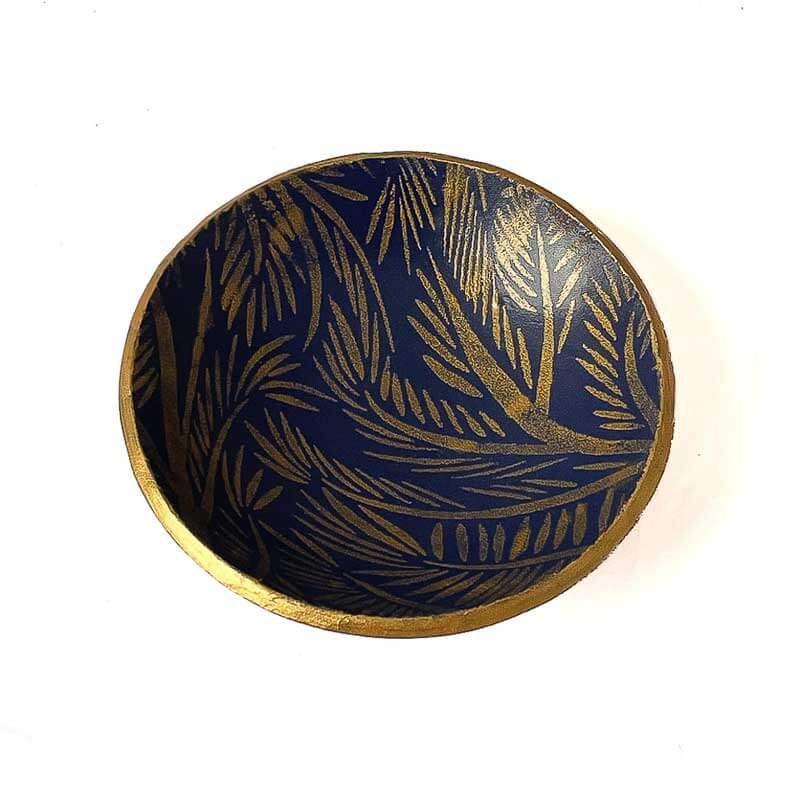 Small Trinket dish or ring holder in navy and gold