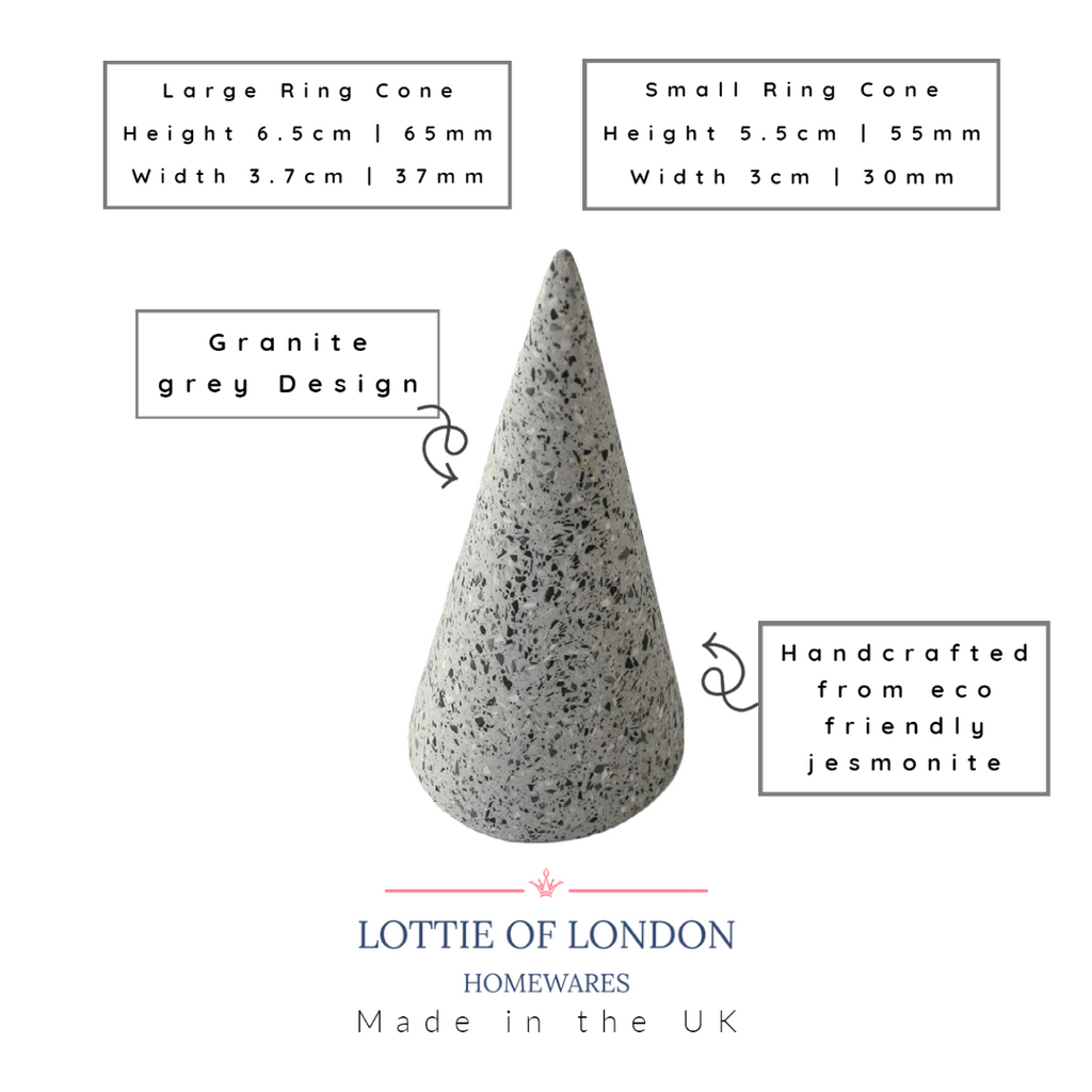 Granite Grey Ring Cone  | Ring holder for jewellery