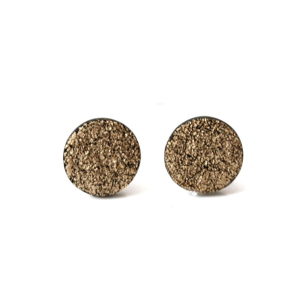 Circle stud earrings for women in gold leafing | Geometric Mix and match studs