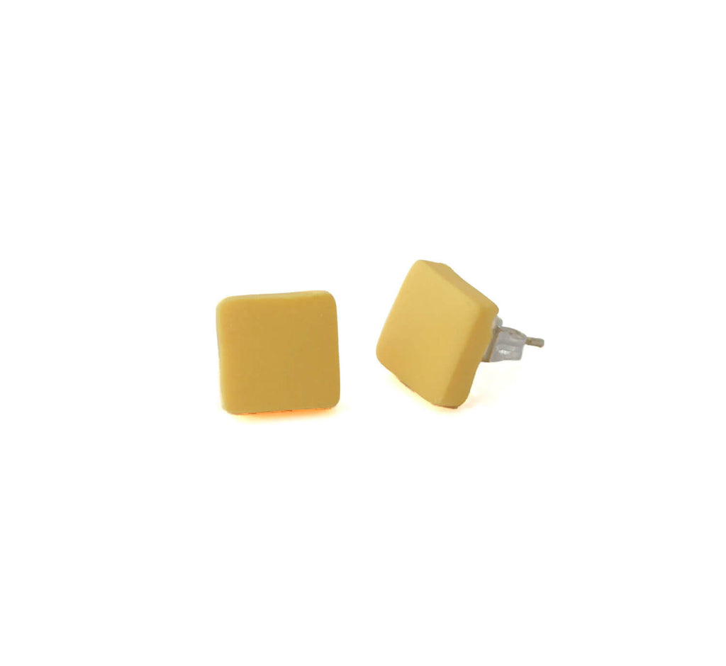 Square Stud Earrings for Women in Yellow | Mix and Match earrings