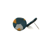 Large navy blue stud earrings for women