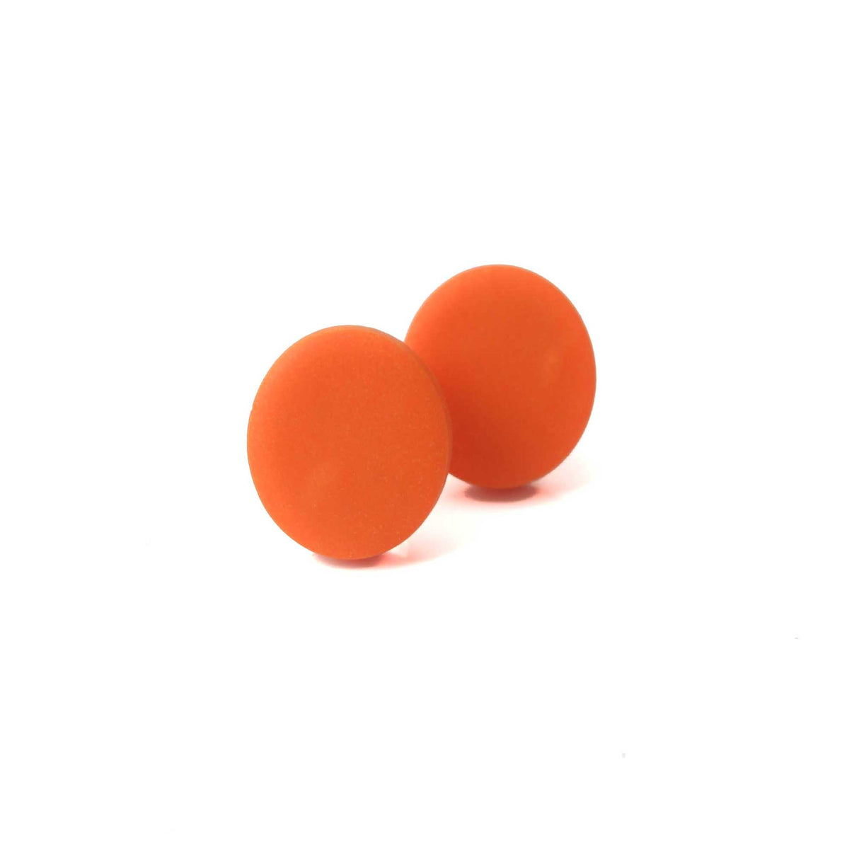 Circle stud earrings for women in orange |  Geometric mix and match studs