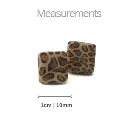 Square Stud Earrings for Women in Leopard Print | Mix & Match