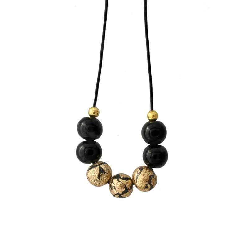 Beads necklace online with gold pendant
