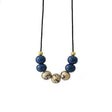 Navy & Gold Statement Bead Necklace for Women - Lottie Of London Jewellery
