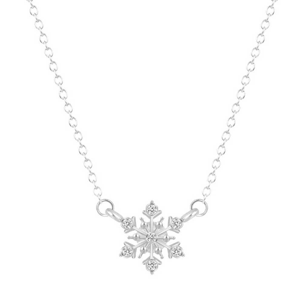 Dainty Snowflake Charm Necklace - Lottie Of London Jewellery