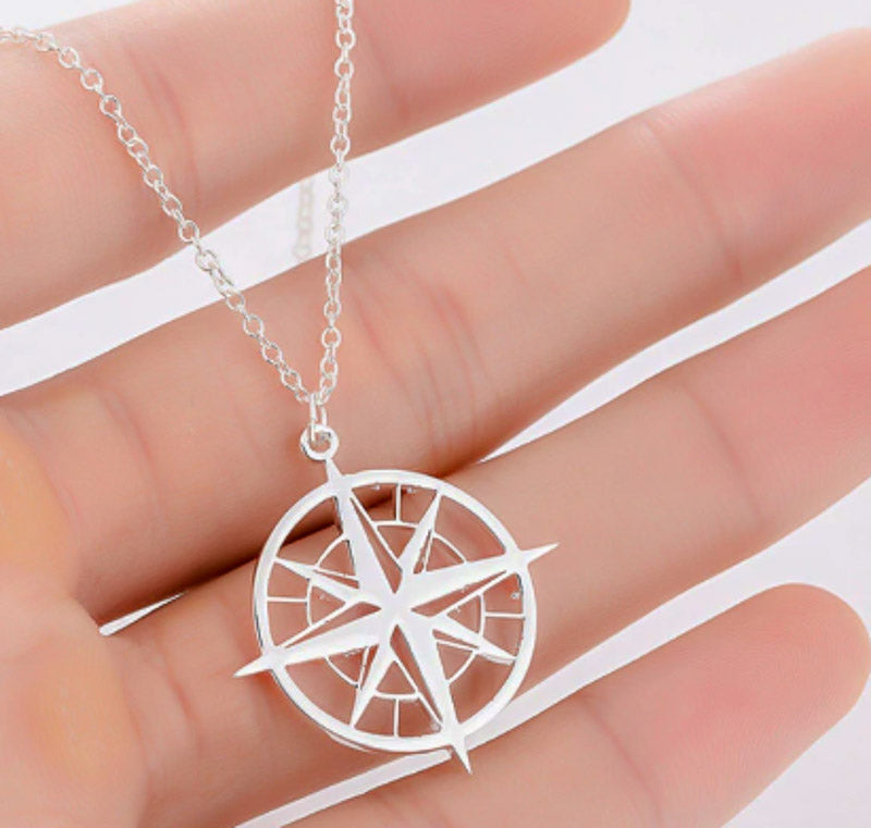 Compass Charm Necklace | Stainless Steel Jewellery