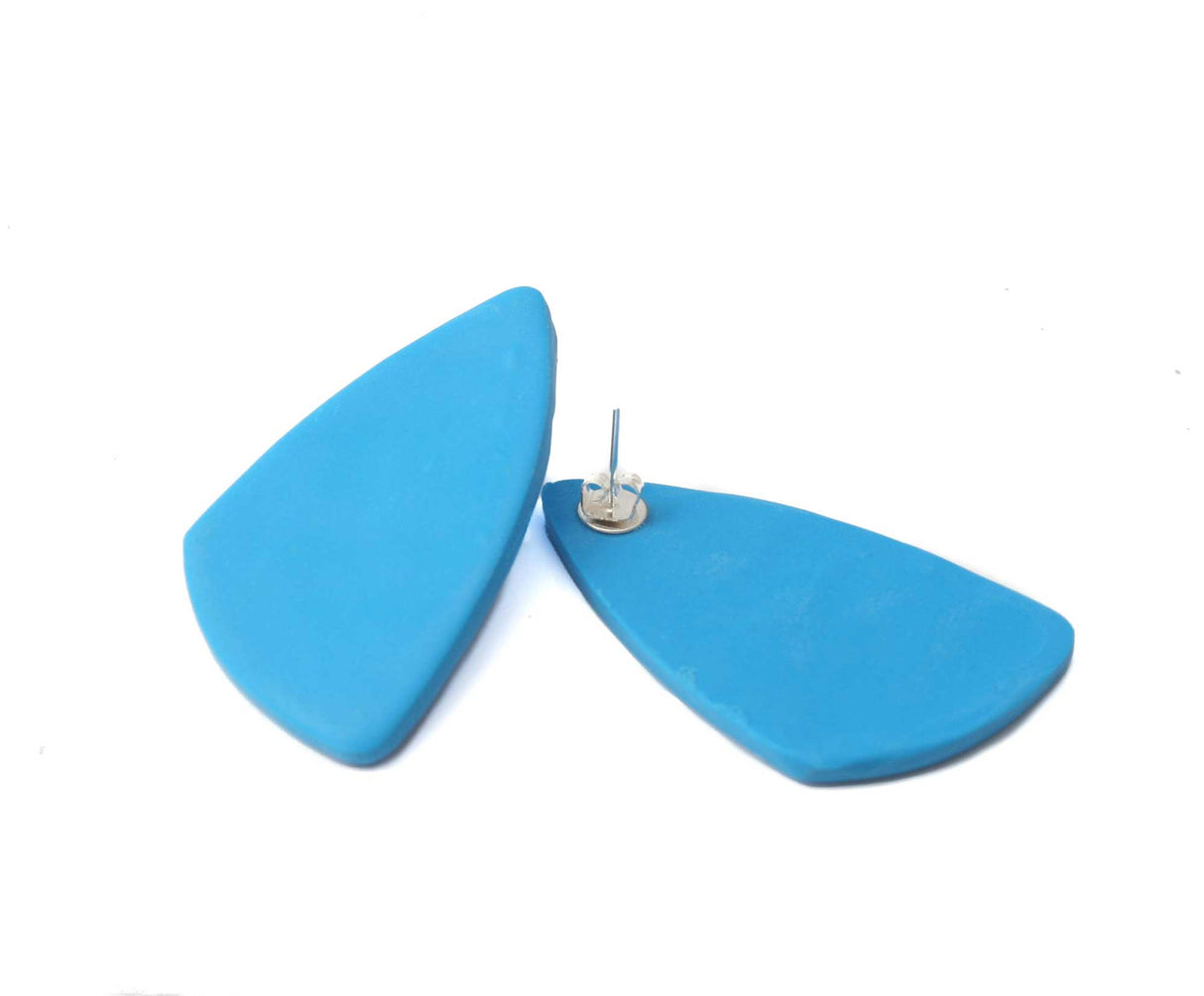 Statement stud earrings for women in blue 