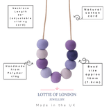 Purple Long Bead Necklace for Women