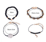 Boho Stacking Bracelets in Black - Lottie Of London Jewellery