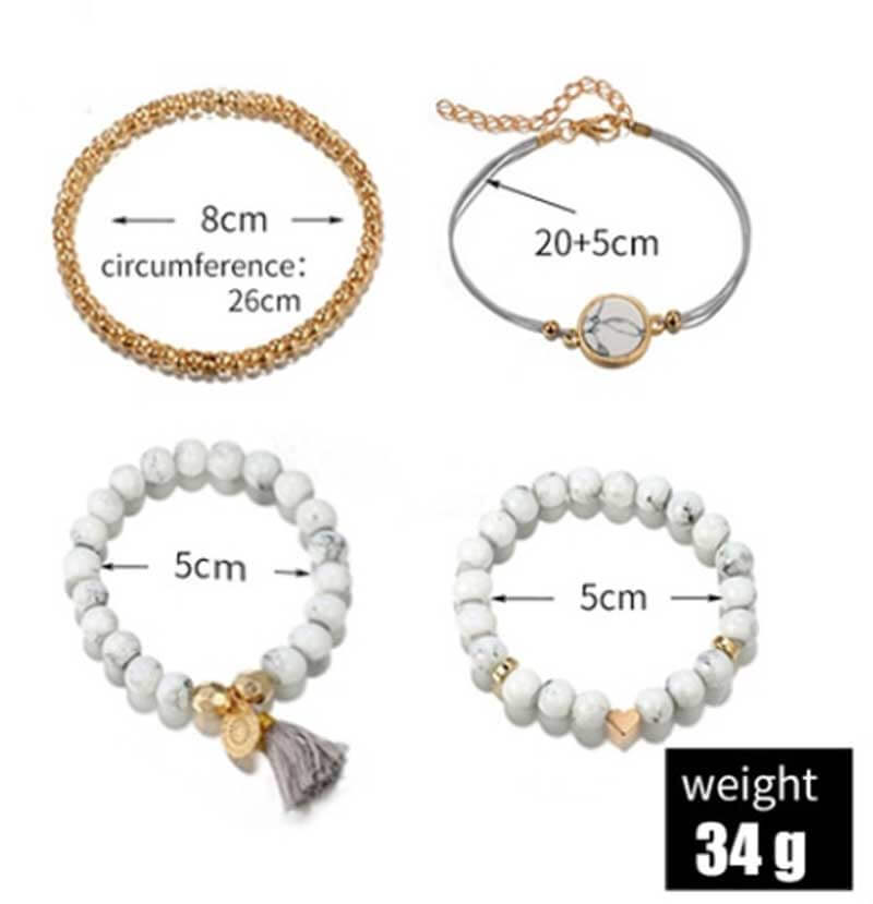 Boho Stacking Bracelets in Grey - Lottie Of London Jewellery