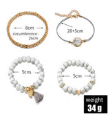 Boho Stacking Bracelets in Grey - Lottie Of London Jewellery