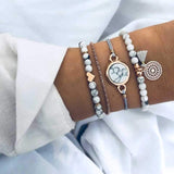 Boho Stacking Bracelets in Grey - Lottie Of London Jewellery