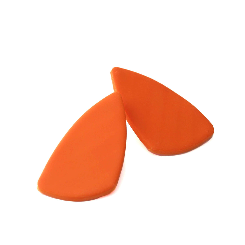 Large statement stud earrings for women in orange | Geometric Stud Jewellery