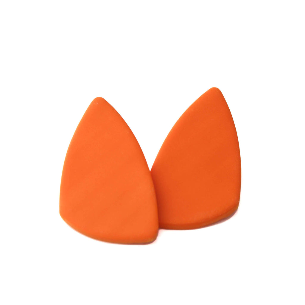 Large statement stud earrings for women in orange | Geometric Stud Jewellery